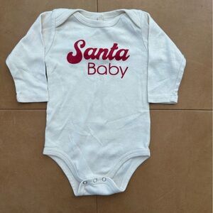 Tenth & Pine Organic Cotton Santa Baby Onesie 6-12M